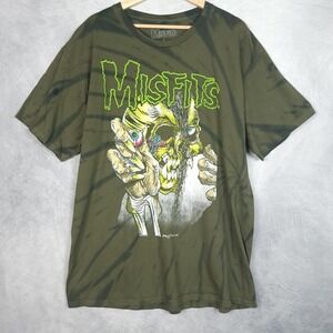 Misfits Shirt Mens Large Green Pushead Horror Graphic Tie Dye Punk Tee T-Shirt
